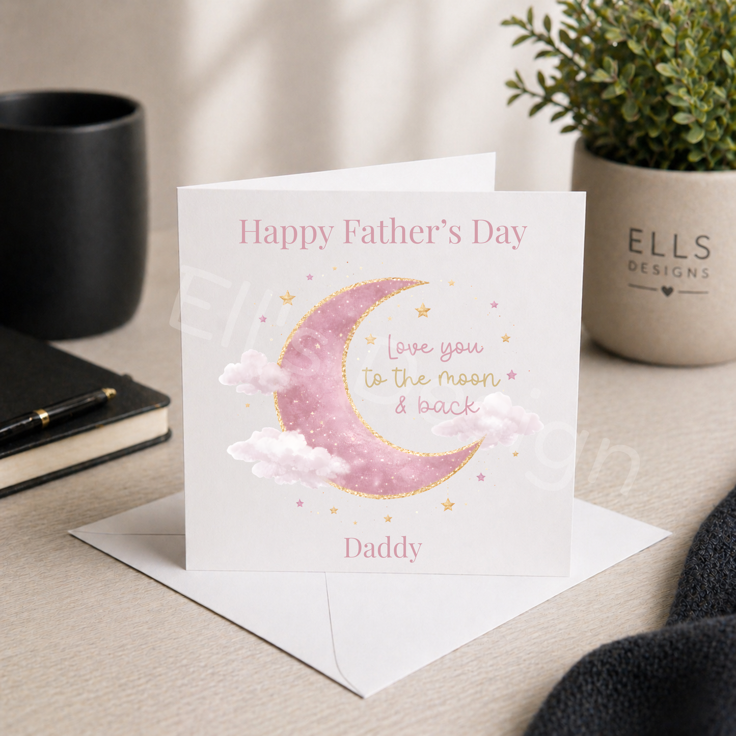 Personalised Fathers Day Card- Moon