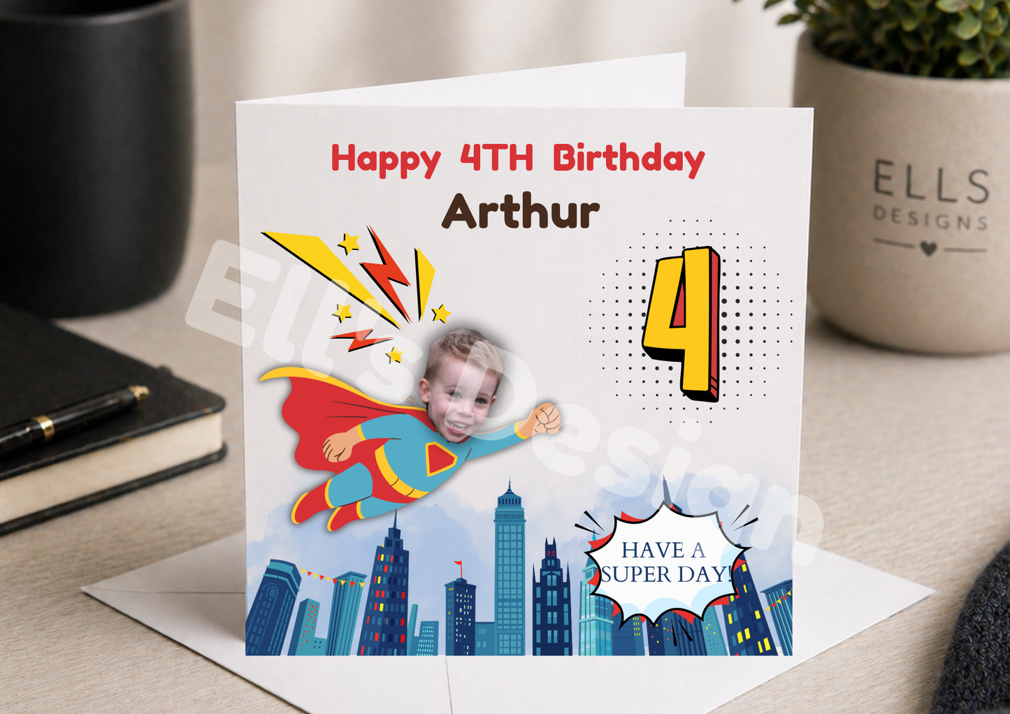 SuperHero Theme Personalised Birthday Card
