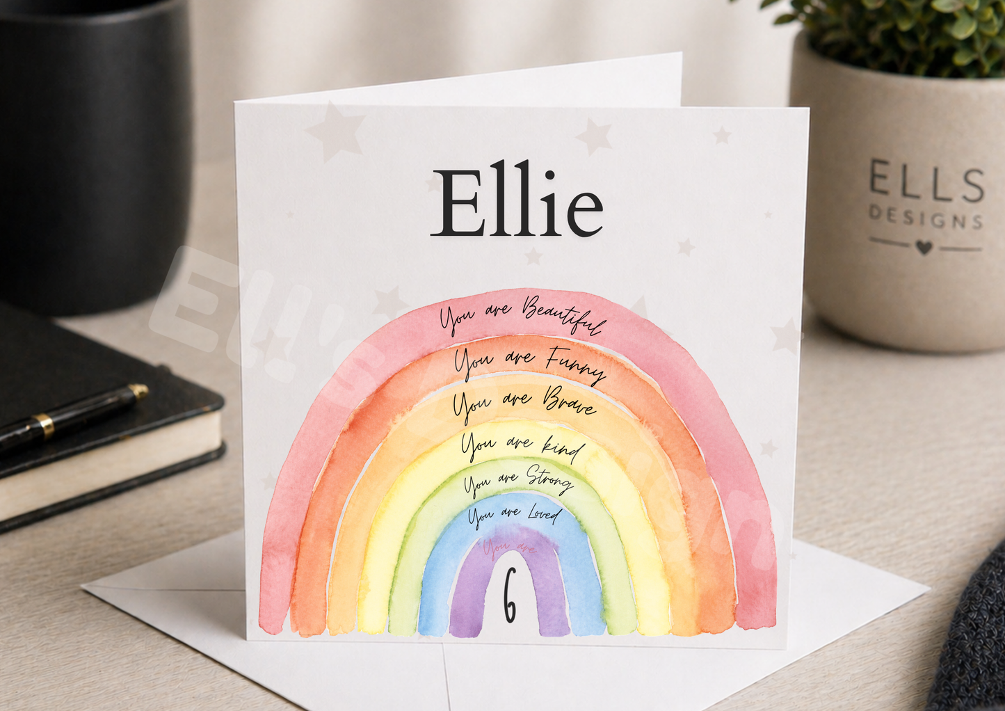 Rainbow Theme Personalised Birthday Card