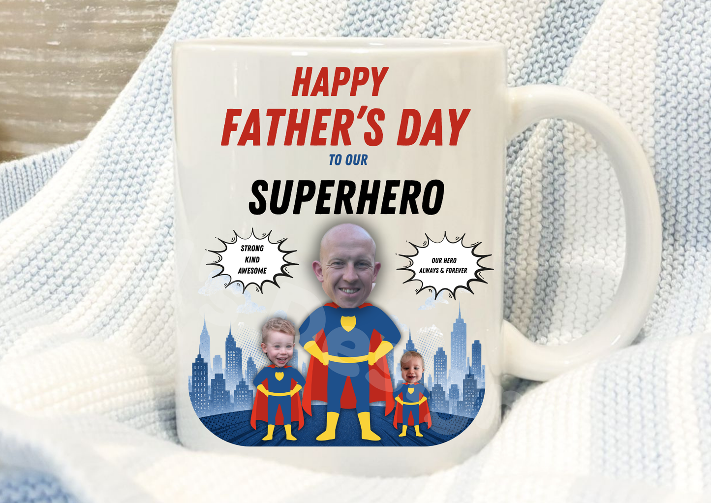 Personalised Fathers Day Mug-Super Hero