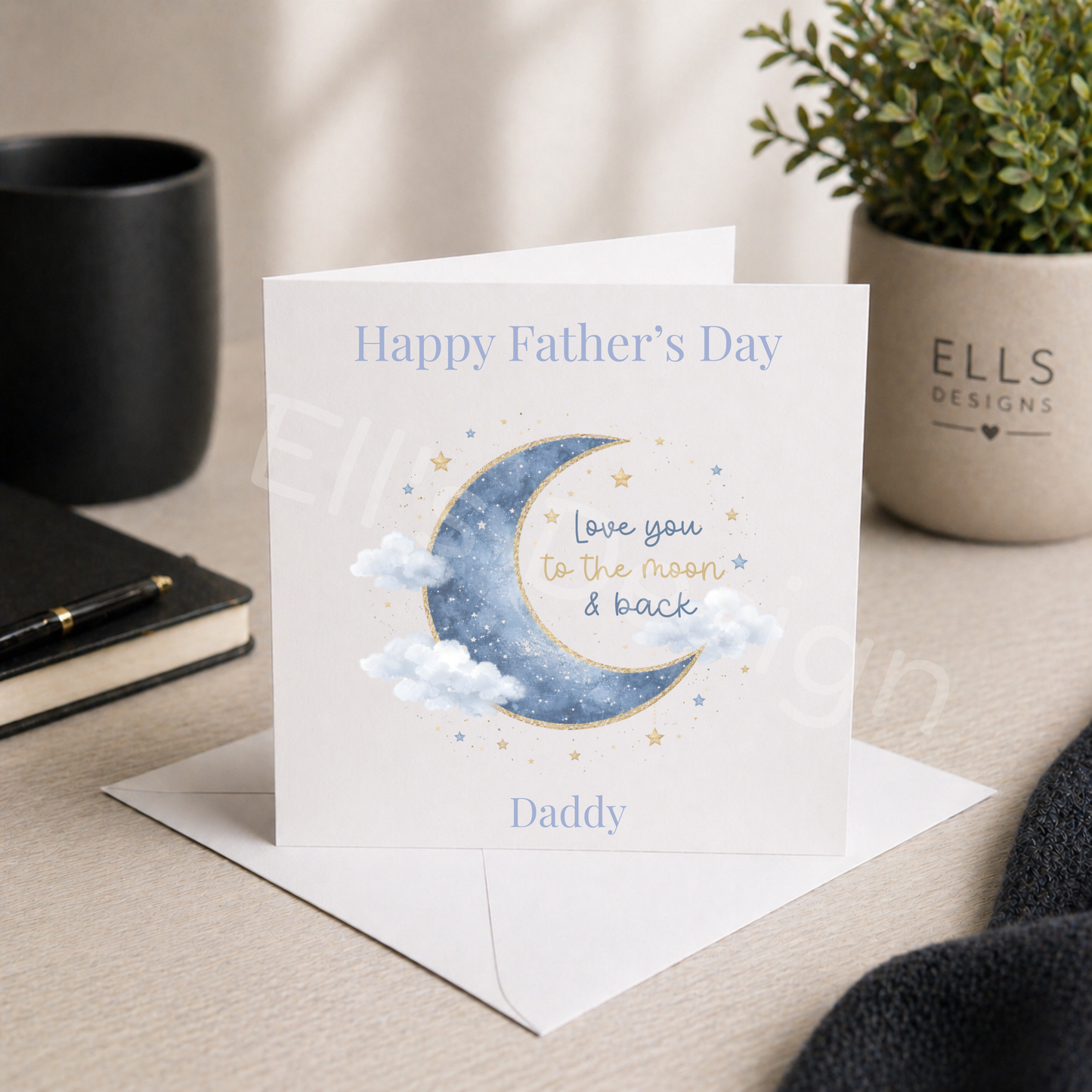 Personalised Fathers Day Card- Moon