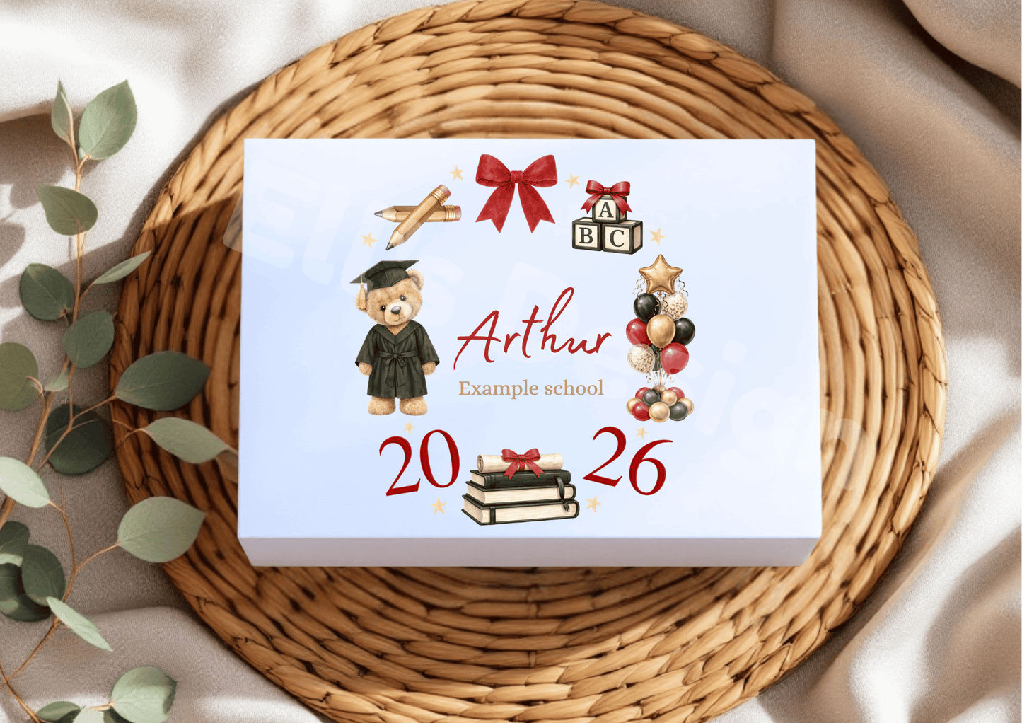 2026 Bear Wreath Personalised Magnetic Close Box