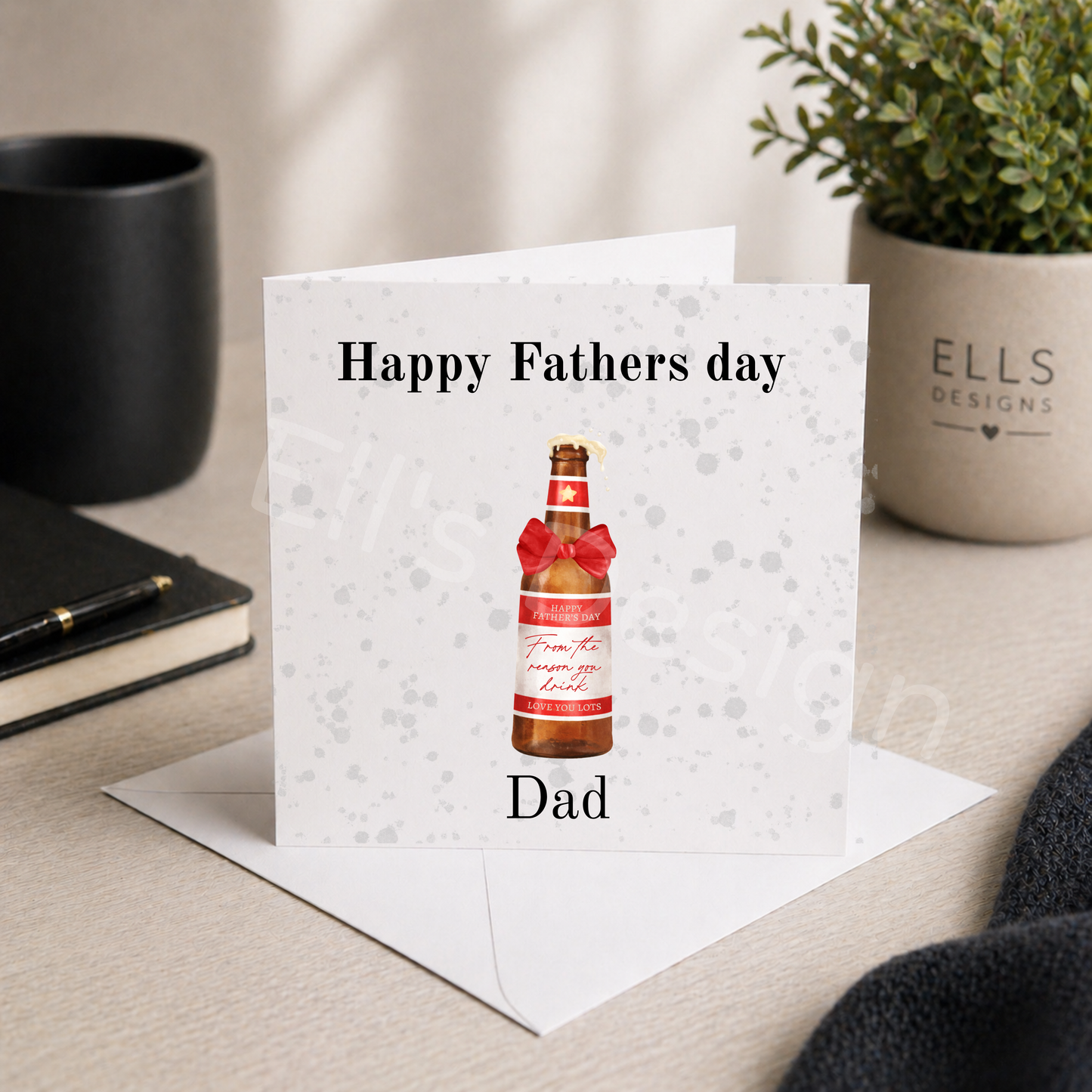 Personalised Fathers Day Card-Beer
