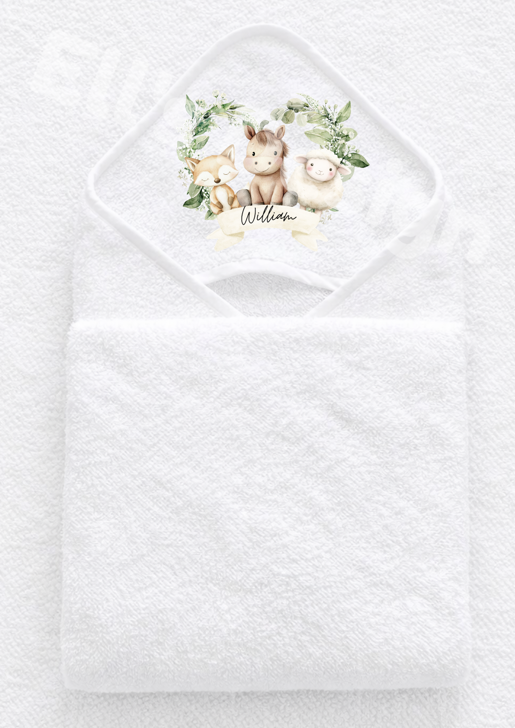 Hooded Towel- Farm Wreath