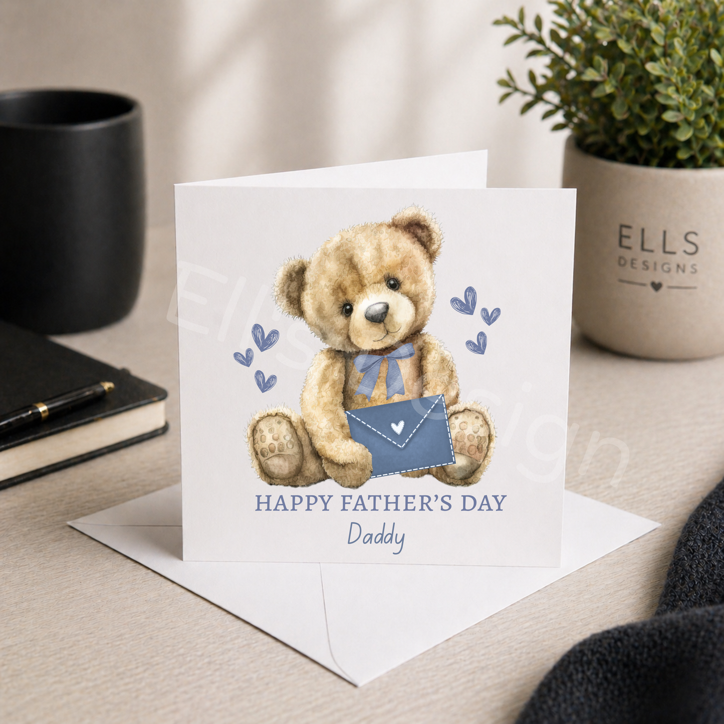Personalised Fathers Day Card-Bear