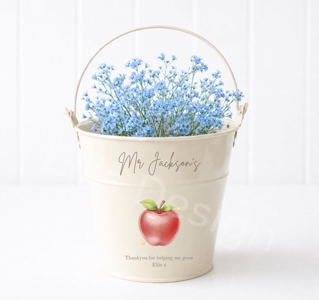Personalised Small Plant Pot Teachers Gift-Apple