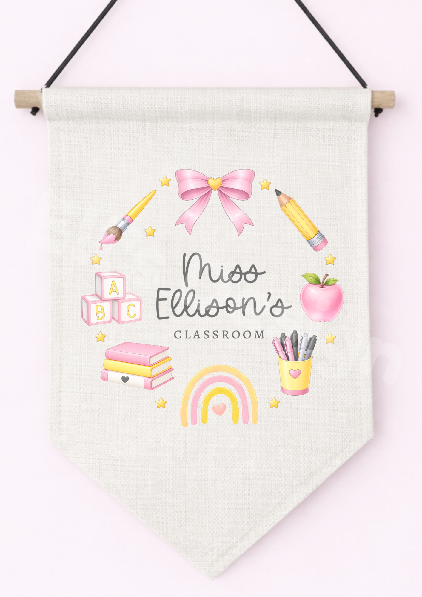 Personalised Teacher Linen Hanging Pendant