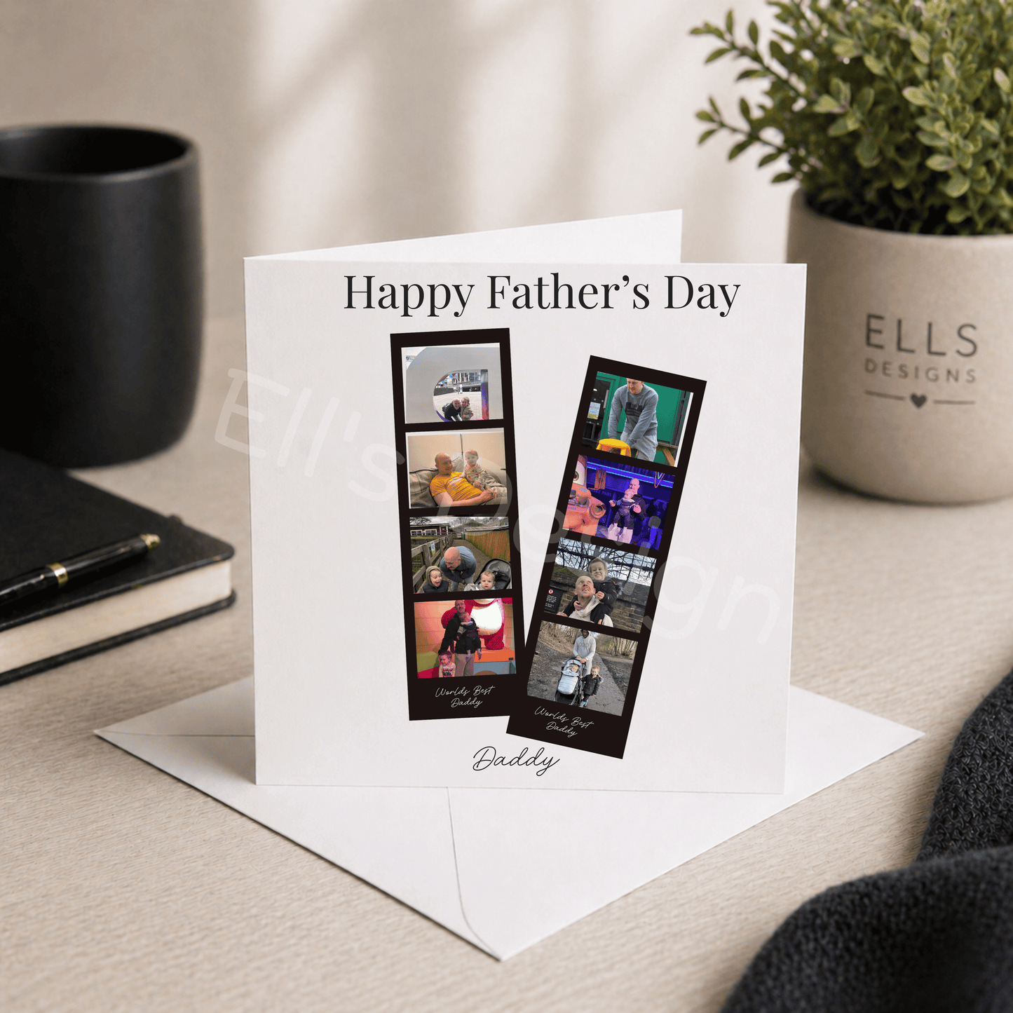 Personalised Fathers Day Card-Double Photo Strip