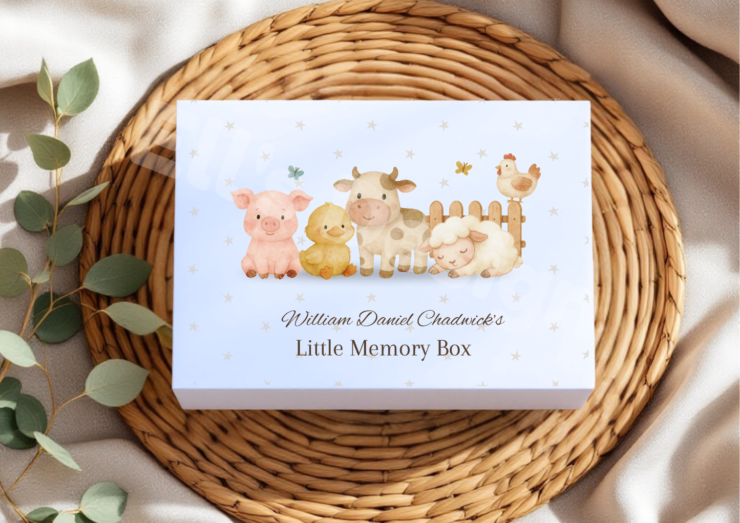 Personalised Magnetic Close Box- Farm Animals