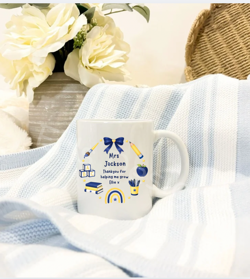 Personalised Teacher Wreath Mug
