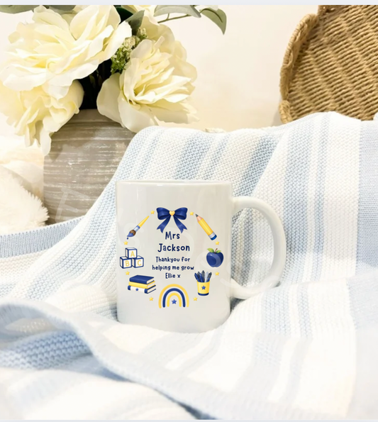 Personalised Teacher Wreath Mug