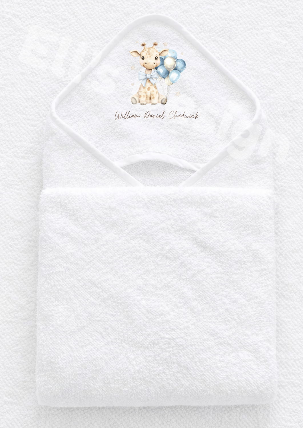 Hooded Towel-Blue Giraffe