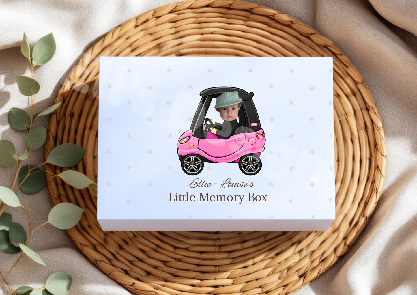 Personalised Magnetic Close Box-Pink Car