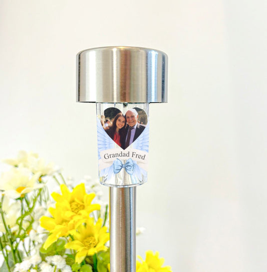 Memorial photo solar light -Blue