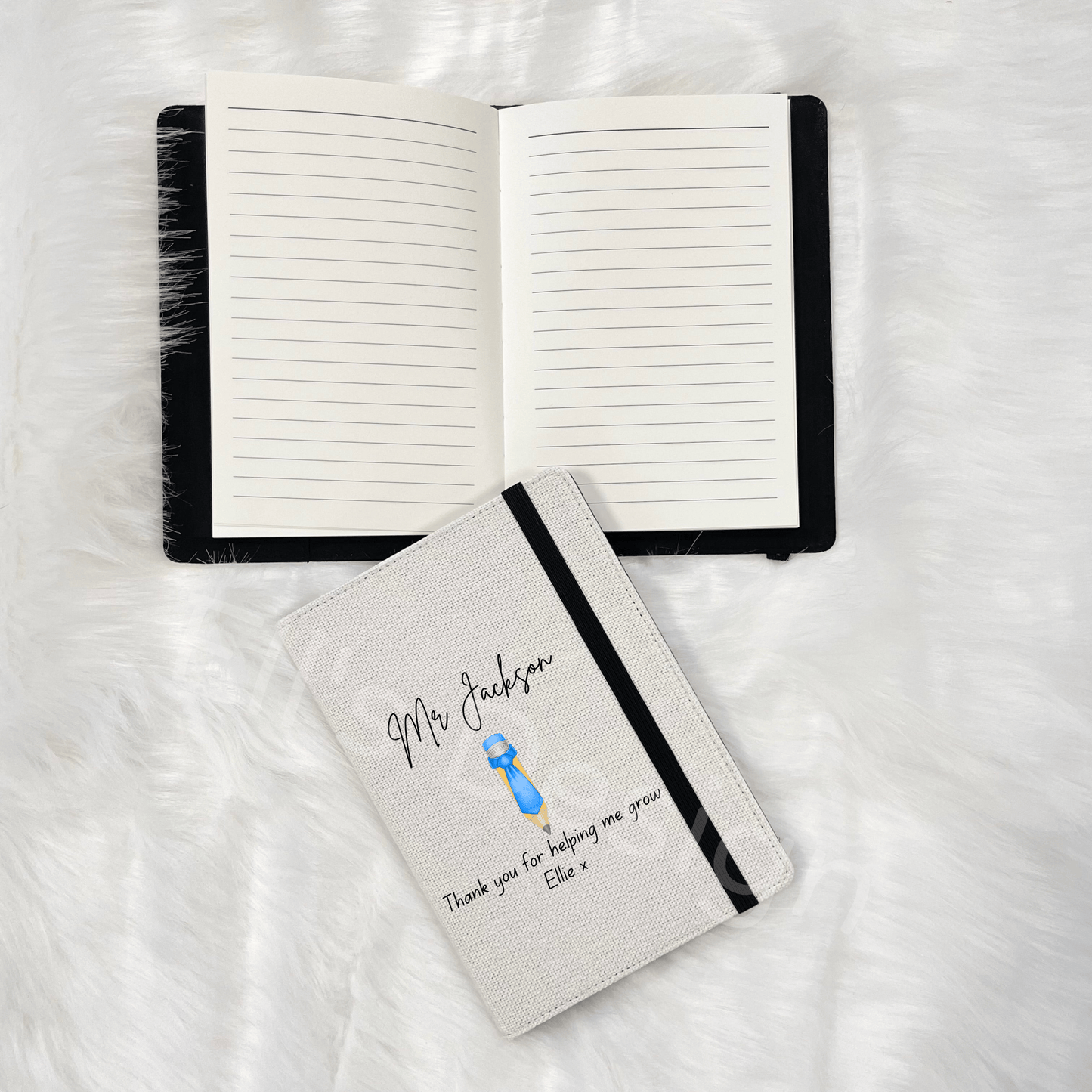 Personalised Teachers Notebook- Tie Pencil Theme