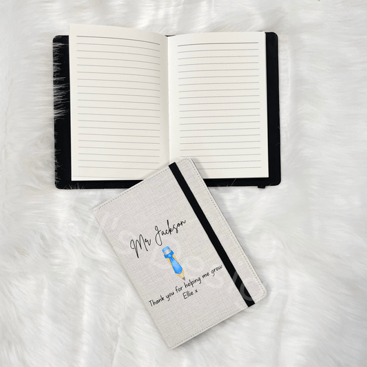 Personalised Teachers Notebook- Tie Pencil Theme