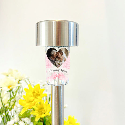 Memorial photo solar light - Pink