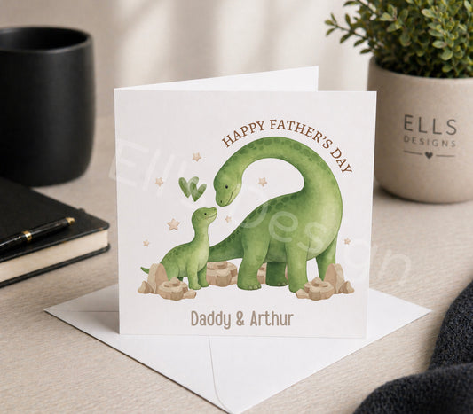 Personalised Fathers Day Card-Daddy&Me / Dinos