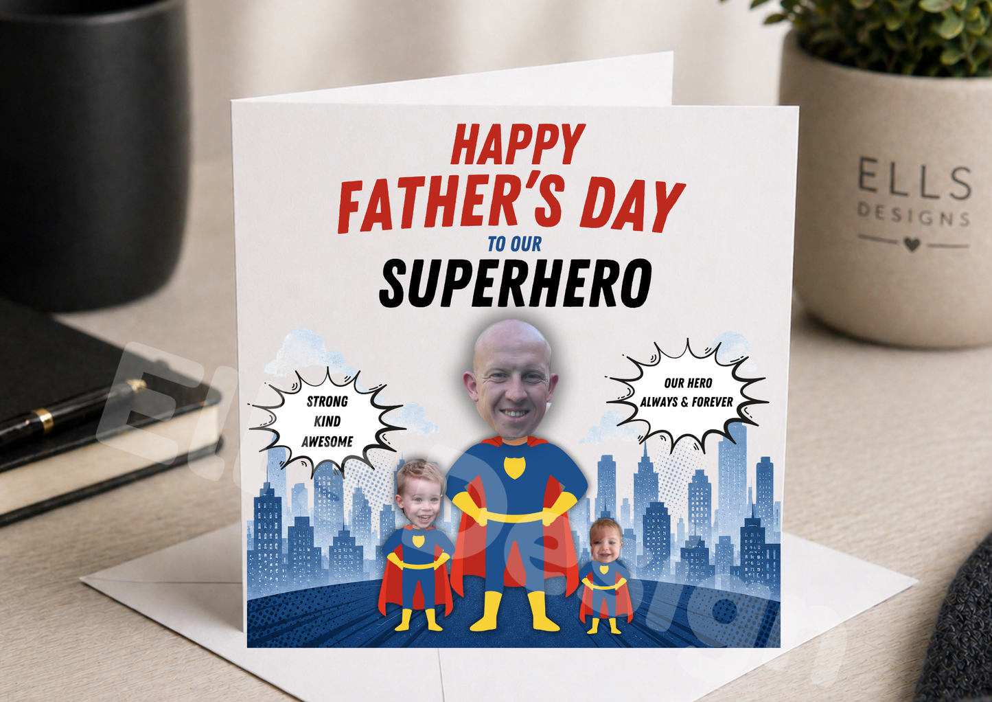 Personalised Fathers Day Card-Super Hero