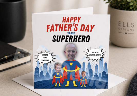 Personalised Fathers Day Card-Super Hero
