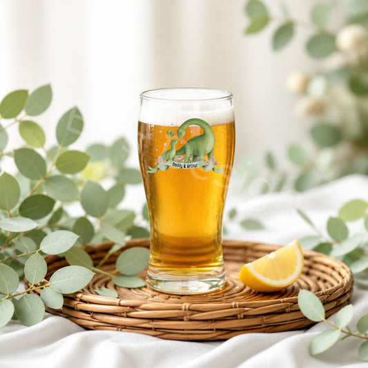 Personalised Fathers Day Glass- Dino