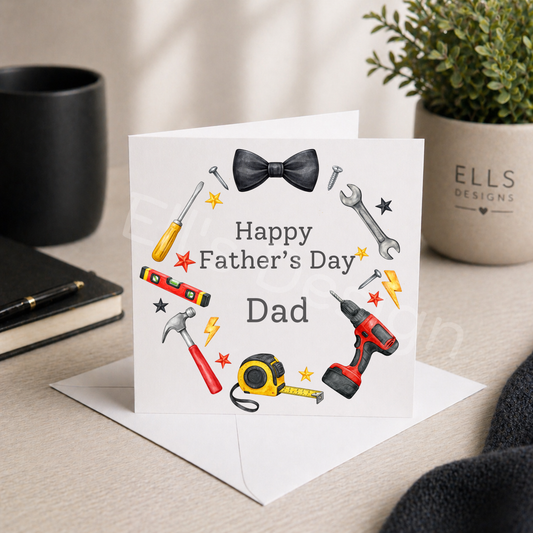 Personalised Fathers Day Card-Tools
