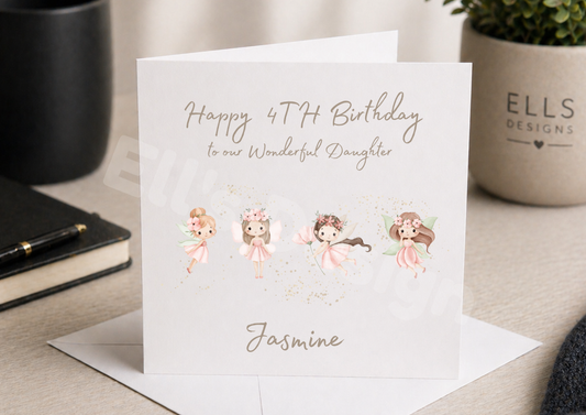 Fairy Theme Personalised Birthday Card