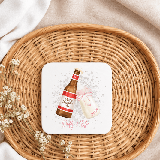 Father's Day Coaster-Beer & Bottle