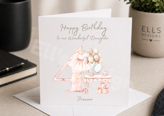 Ballerina Theme Personalised Birthday Card