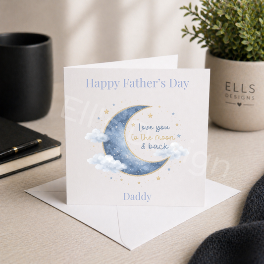 Personalised Fathers Day Card- Moon