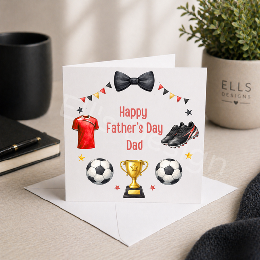 Personalised Fathers Day Card- Football