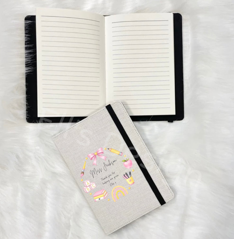 Personalised Teacher Wreath Notebook