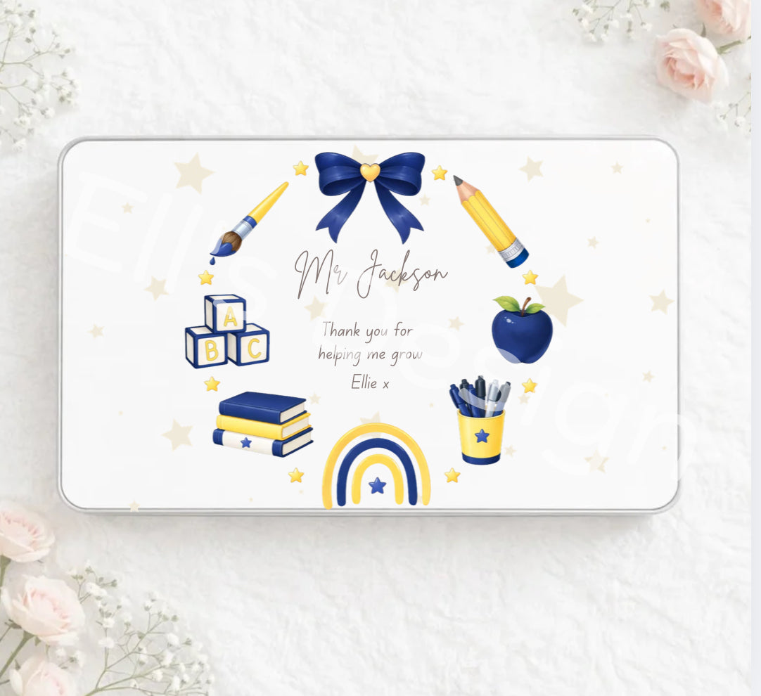 Personalised Teacher Wreath Tin