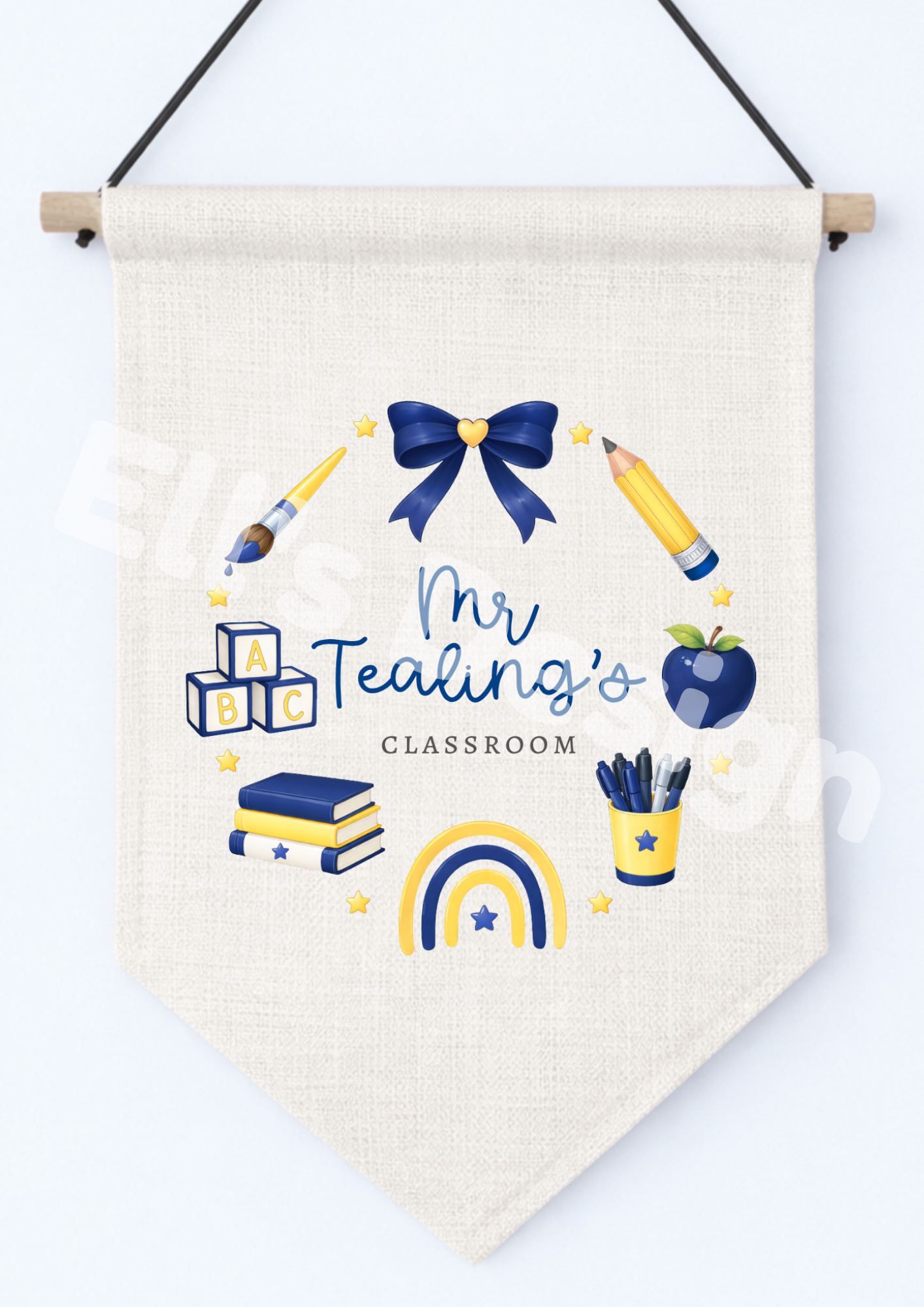 Personalised Teacher Linen Hanging Pendant