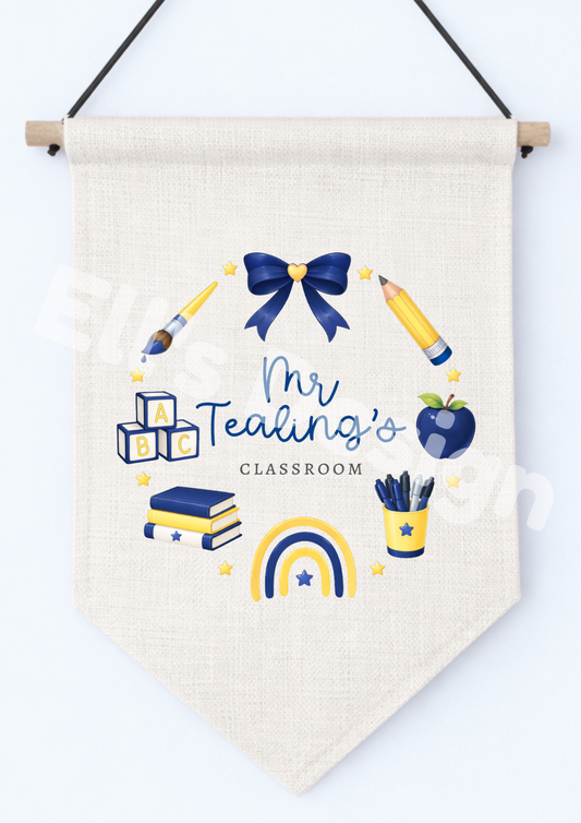 Personalised Teacher Linen Hanging Pendant