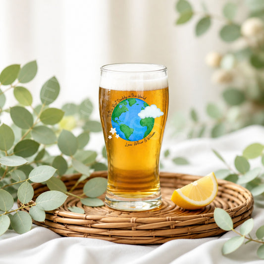 Personalised Fathers Day Glass-World