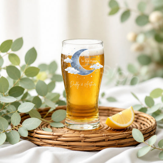 Personalised Fathers Day Glass-Moon