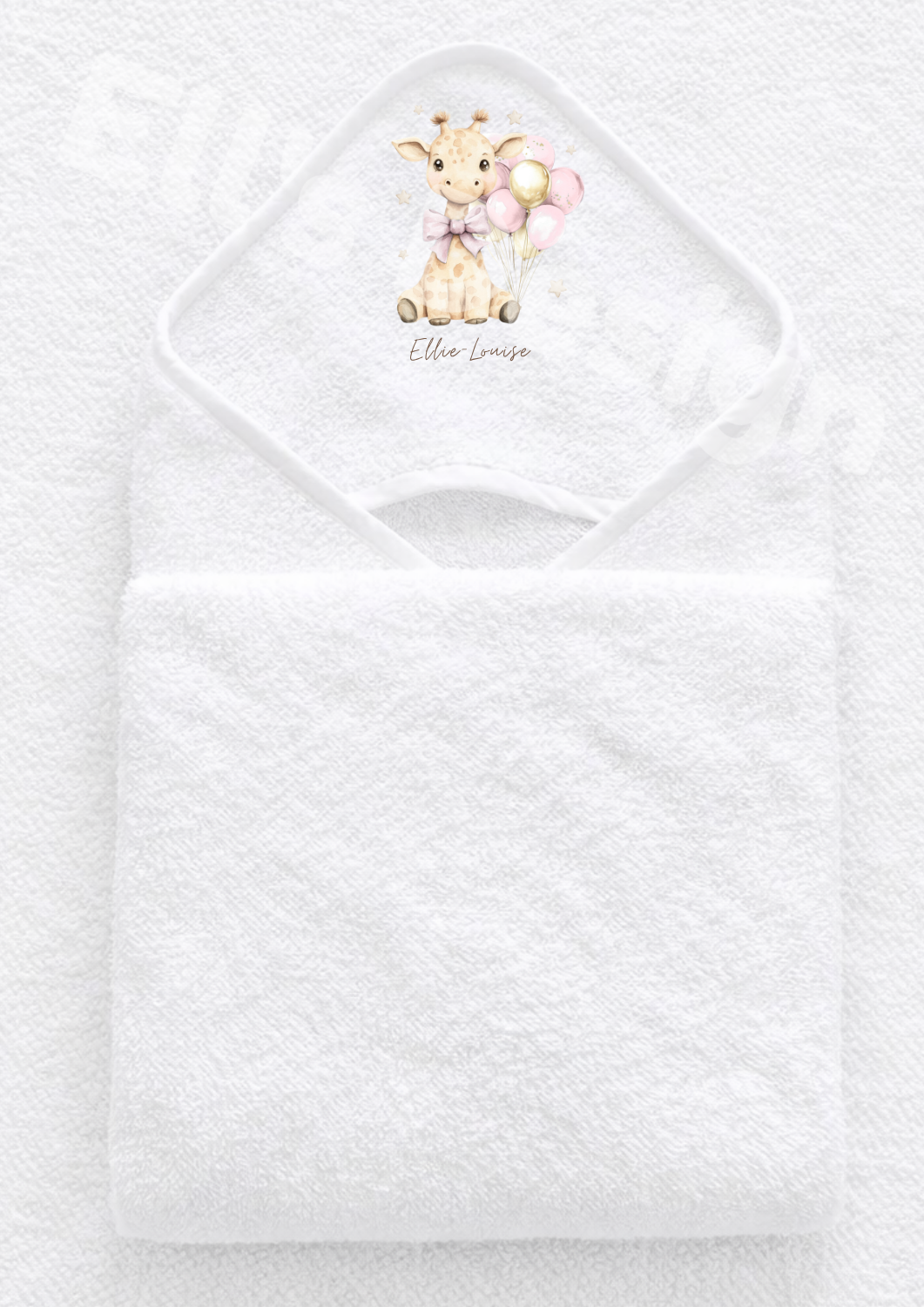 Hooded Towel-Pink Giraffe