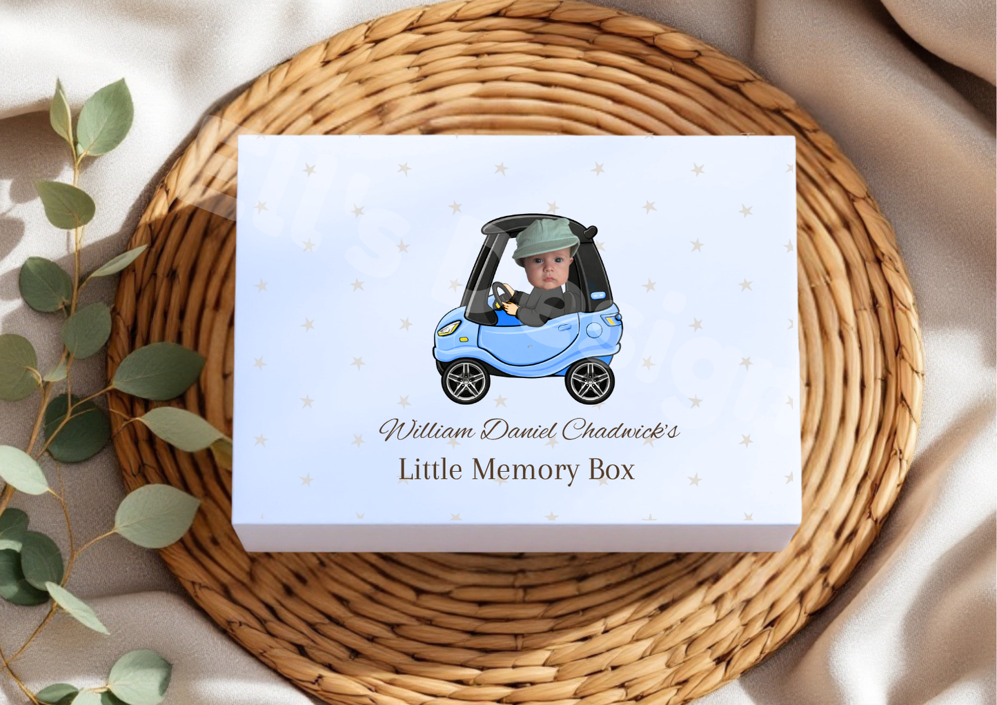 Personalised Magnetic Close Box-Blue Car