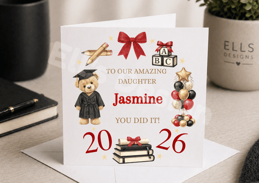 2026 Bear Wreath Personalised Card