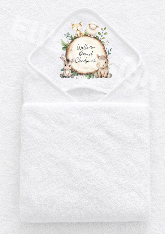 Hooded Towel- Farm Oak