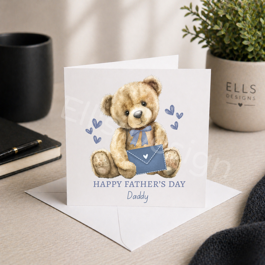 Personalised Fathers Day Card-Bear