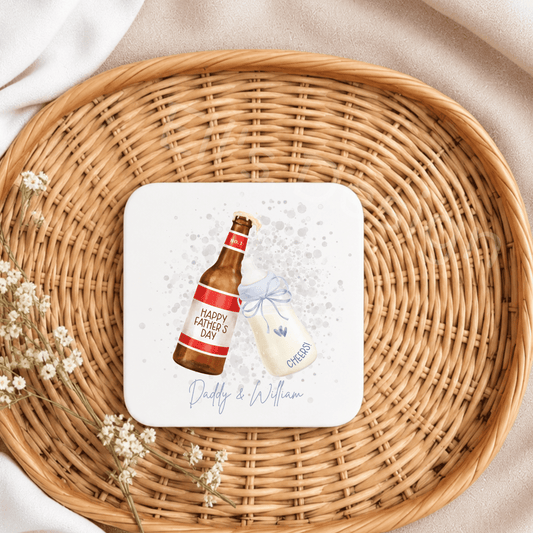 Father's Day Coaster-Beer & Bottle