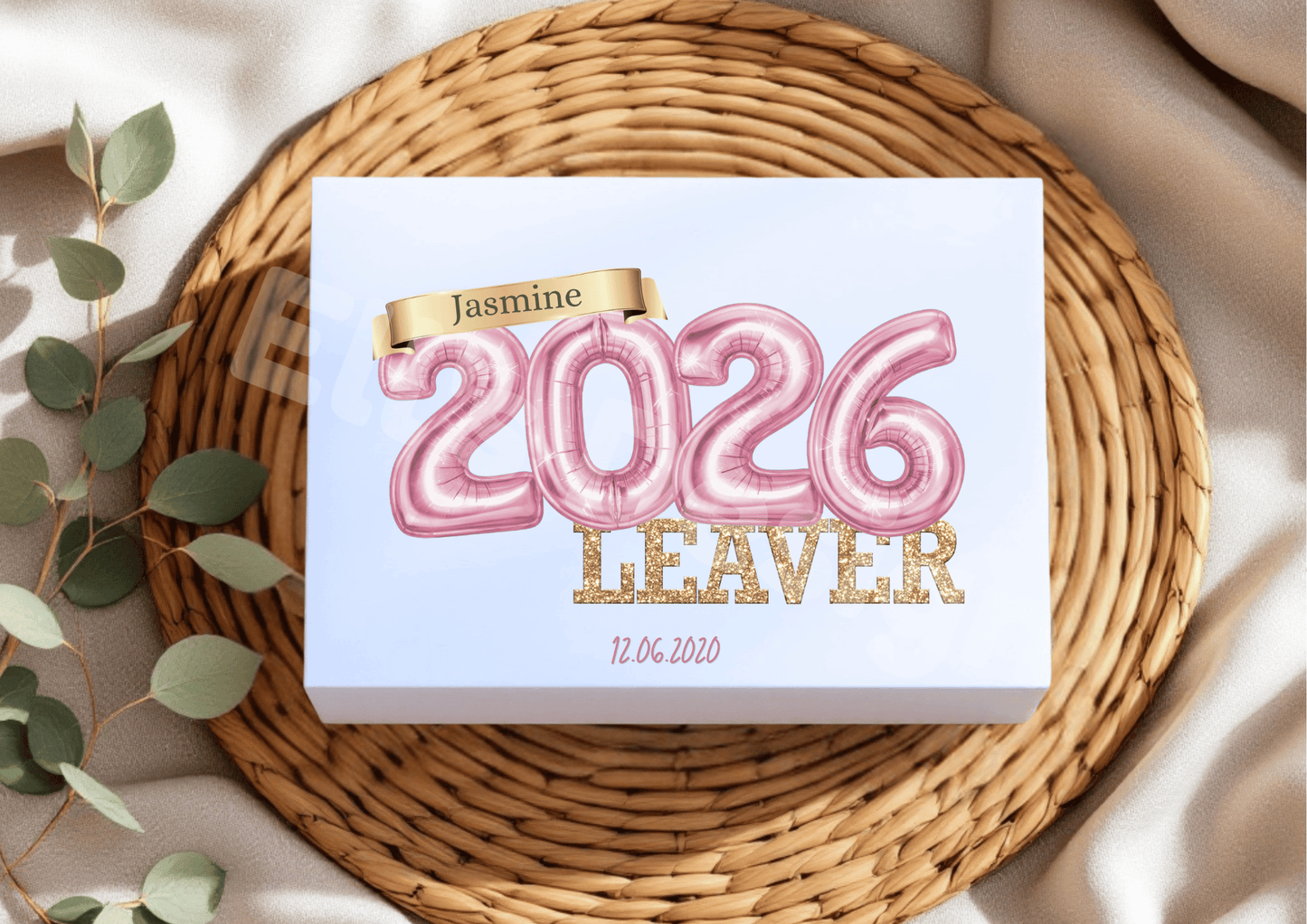 Leavers Balloon Theme Personalised Magnetic Close Box