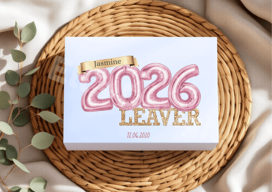 Leavers Balloon Theme Personalised Magnetic Close Box