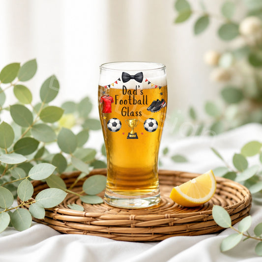 Personalised Fathers Day Glass-Football