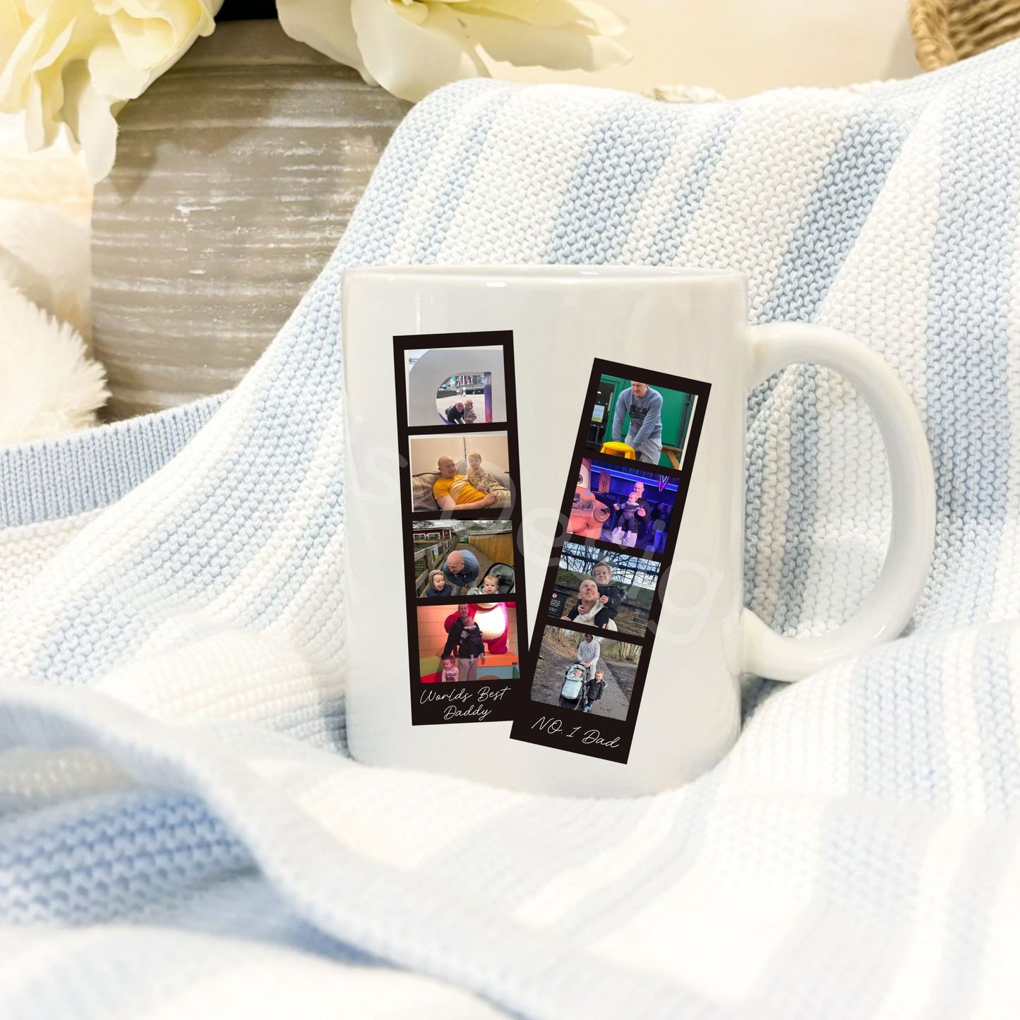 Personalised Fathers Day Mug-Double Photo Strip
