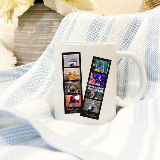 Personalised Fathers Day Mug-Double Photo Strip