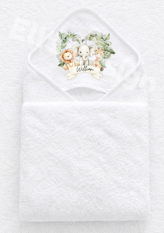 Hooded Towel- Jungle Wreath