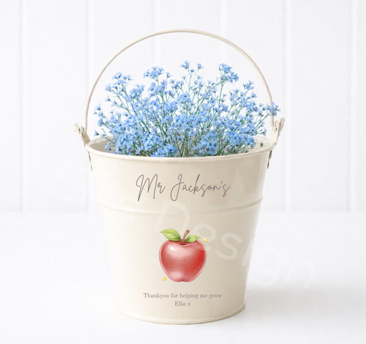 Personalised Small Plant Pot Teachers Gift-Apple